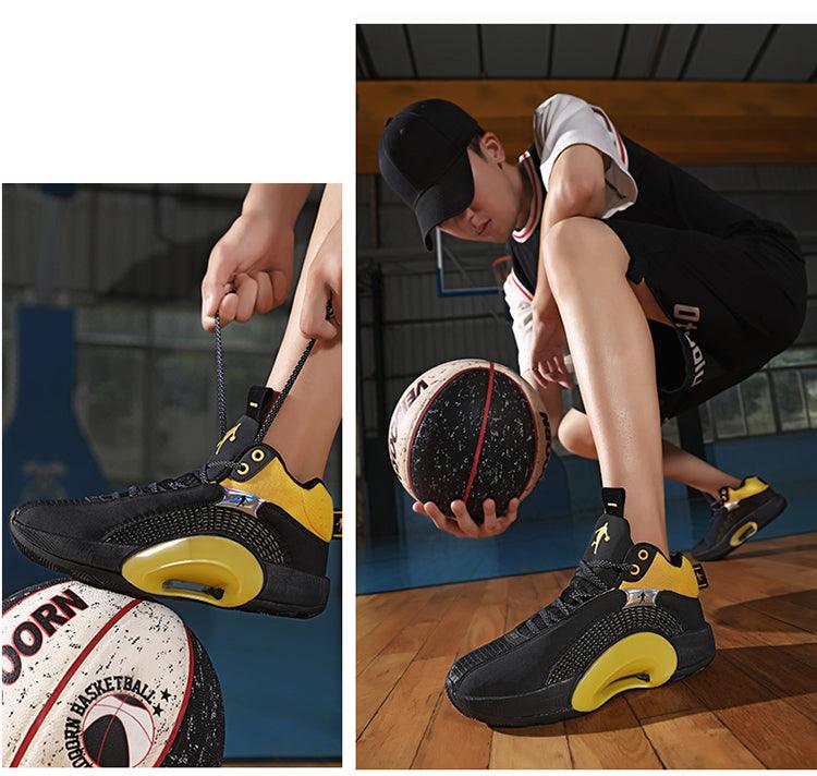 Men's Casual Breathable Comfortable Cushioned Soft Professional Sports Basketball Shoes Outdoor Street Sports Shoes Lightning Professional Anti Slip Sports Shoes For Running Walking Stevvex