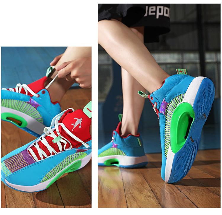 Men's Casual Breathable Comfortable Cushioned Soft Professional Sports Basketball Shoes Outdoor Street Sports Shoes Lightning Professional Anti Slip Sports Shoes For Running Walking Stevvex
