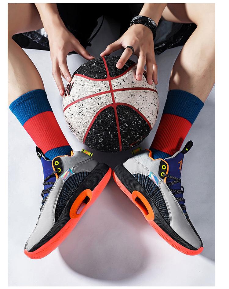 Men's Casual Breathable Comfortable Cushioned Soft Professional Sports Basketball Shoes Outdoor Street Sports Shoes Lightning Professional Anti Slip Sports Shoes For Running Walking Stevvex
