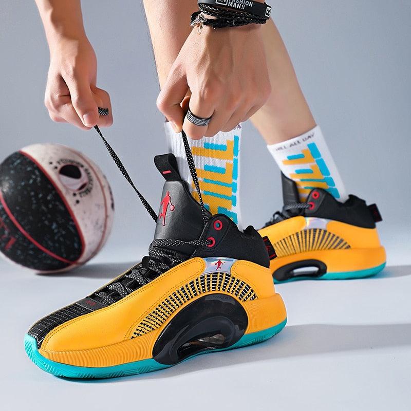Men's Casual Breathable Comfortable Cushioned Soft Professional Sports Basketball Shoes Outdoor Street Sports Shoes Lightning Professional Anti Slip Sports Shoes For Running Walking Stevvex