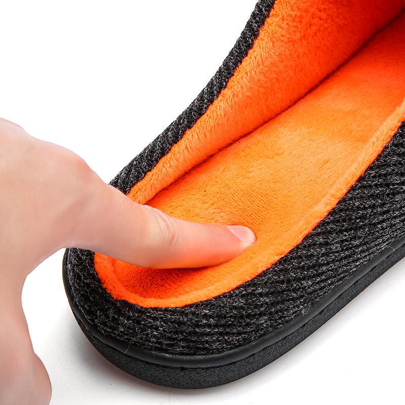Men's Cotton Fabric Slippers Indoor Non-Slip Home Fur Couple Flat  Men Winter Slipper Cotton Memory Foam Slippers Comfort Knitted Cotton-blend Closed Toe House Indoor Outdoor Shoes Stevvex