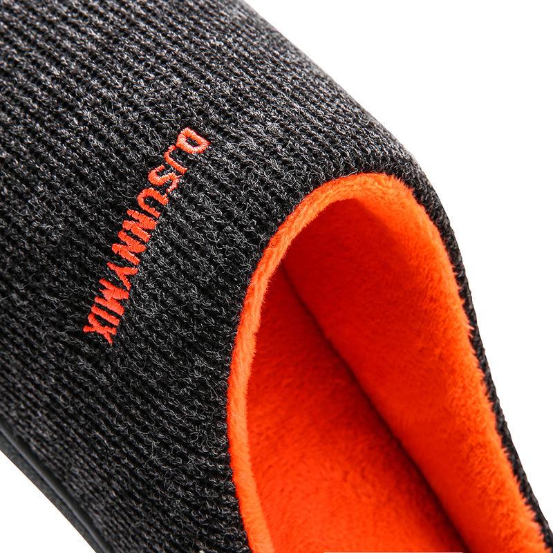 Men's Cotton Fabric Slippers Indoor Non-Slip Home Fur Couple Flat  Men Winter Slipper Cotton Memory Foam Slippers Comfort Knitted Cotton-blend Closed Toe House Indoor Outdoor Shoes Stevvex