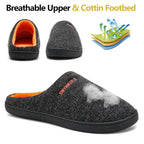 Men's Cotton Fabric Slippers Indoor Non-Slip Home Fur Couple Flat  Men Winter Slipper Cotton Memory Foam Slippers Comfort Knitted Cotton-blend Closed Toe House Indoor Outdoor Shoes Stevvex