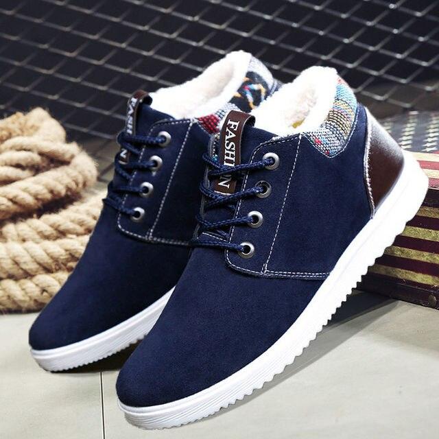 Men's Cotton Snow Boots Winter Plus Velvet Warm Casual Hiking Boots Breathable Slip Resistant Trial Hiking Shoes Mountain Biking Outdoor Work Shoes Stevvex