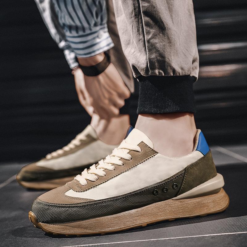 Men's Fashion Thick-Soled Sports Shoes Outdoor Non-Slip Breathable Casual Comfortable Sneakers Walking Slip-On Running Sneakers Lightweight Breathable Mesh Soft Sole Stevvex