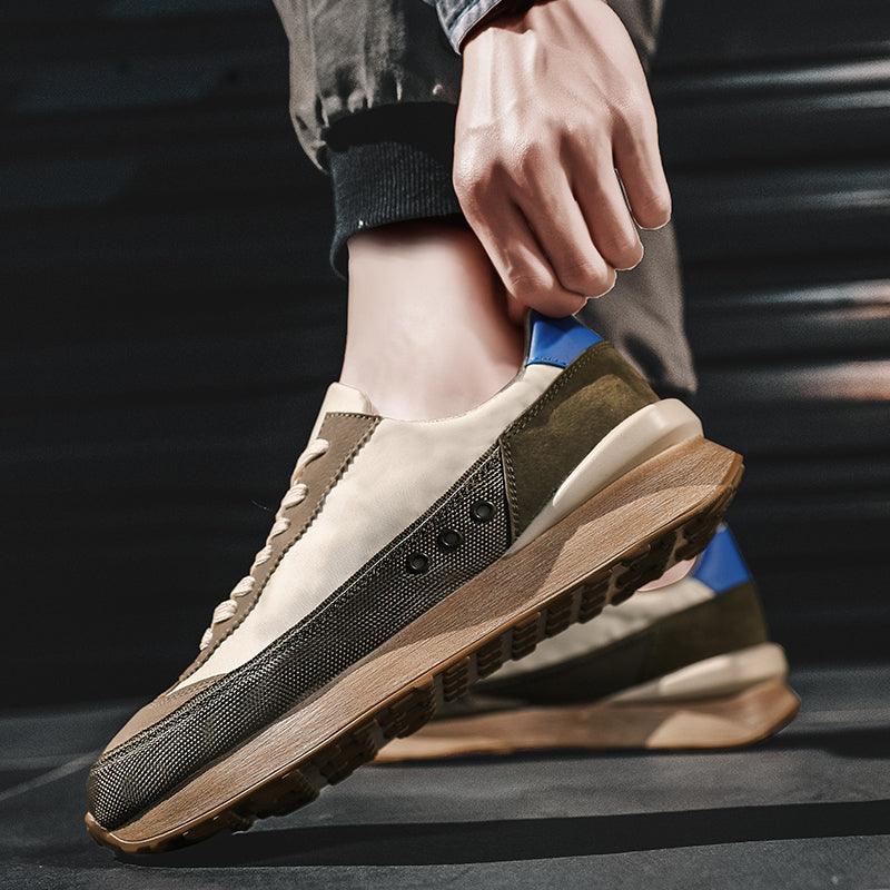 Men's Fashion Thick-Soled Sports Shoes Outdoor Non-Slip Breathable Casual Comfortable Sneakers Walking Slip-On Running Sneakers Lightweight Breathable Mesh Soft Sole Stevvex