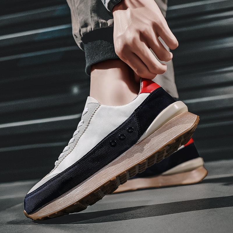 Men's Fashion Thick-Soled Sports Shoes Outdoor Non-Slip Breathable Casual Comfortable Sneakers Walking Slip-On Running Sneakers Lightweight Breathable Mesh Soft Sole Stevvex