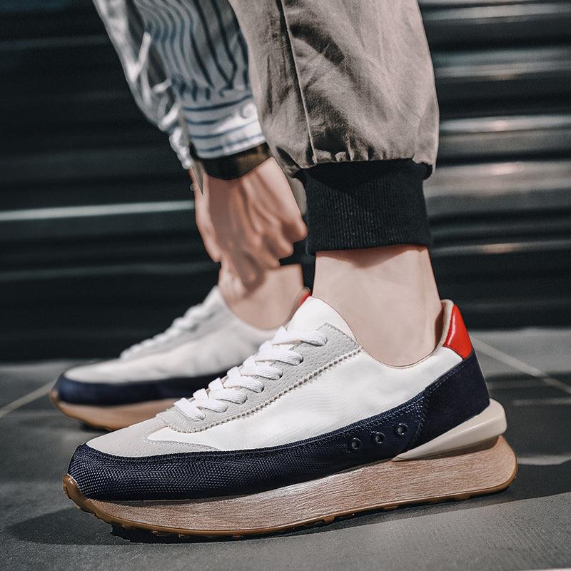 Men's Fashion Thick-Soled Sports Shoes Outdoor Non-Slip Breathable Casual Comfortable Sneakers Walking Slip-On Running Sneakers Lightweight Breathable Mesh Soft Sole Stevvex