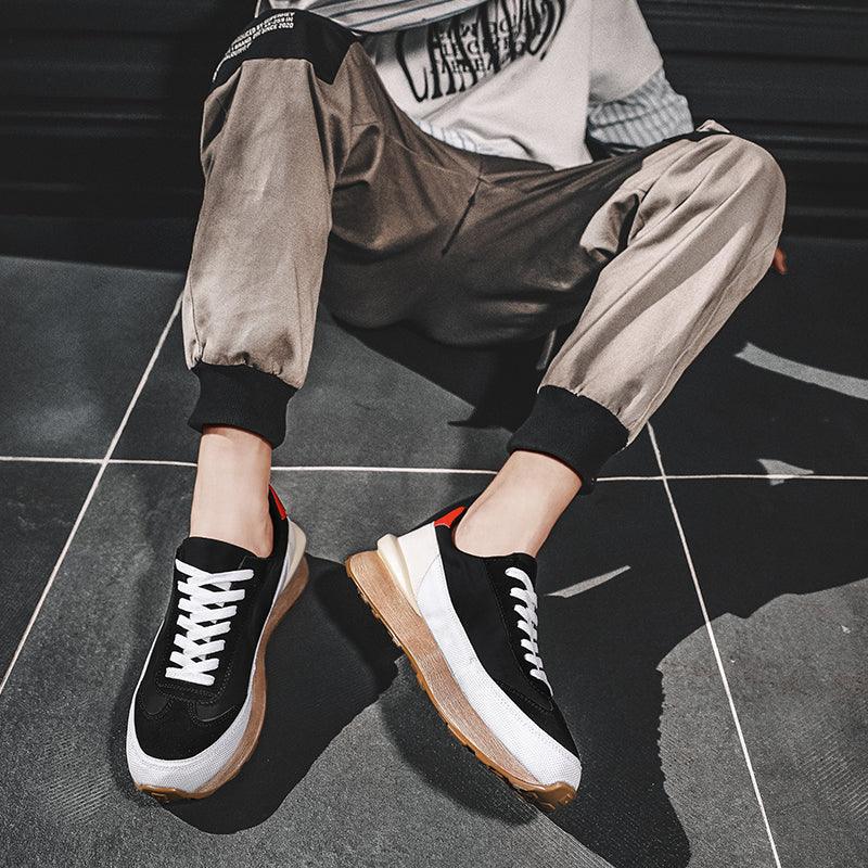 Men's Fashion Thick-Soled Sports Shoes Outdoor Non-Slip Breathable Casual Comfortable Sneakers Walking Slip-On Running Sneakers Lightweight Breathable Mesh Soft Sole Stevvex