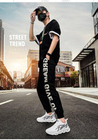 Men's Flame Printed Sneakers Flying Weave Sports Comfortable Running Outdoor Men Athletic Shoes Breathable Casual Sports High Quality Sport Design Sneaker