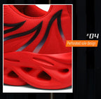 Men's Flame Printed Sneakers Flying Weave Sports Comfortable Running Outdoor Men Athletic Shoes Breathable Casual Sports High Quality Sport Design Sneaker