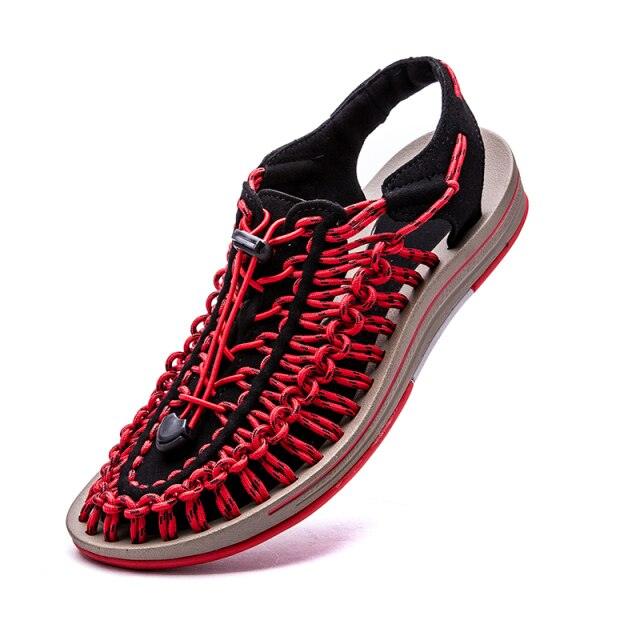 Men's High-Quality Hand-Woven Espadrilles Outdoor Summer Sandals Soft Non-slip Hiking Beach Platform Sandals Summer Strap Anti-Skidding Walking Water Shoes Comfortable Athletic Espadrilles For Beach Stevvex