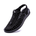 Men's High-Quality Hand-Woven Espadrilles Outdoor Summer Sandals Soft Non-slip Hiking Beach Platform Sandals Summer Strap Anti-Skidding Walking Water Shoes Comfortable Athletic Espadrilles For Beach Stevvex