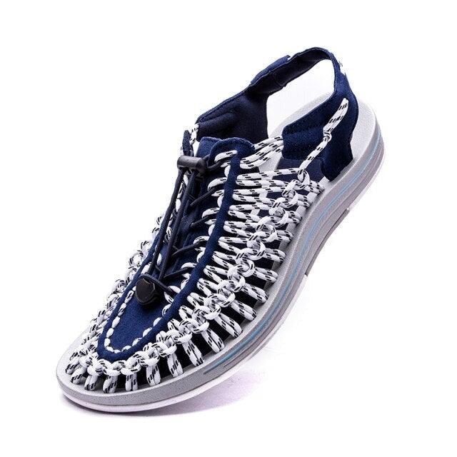 Men's High-Quality Hand-Woven Espadrilles Outdoor Summer Sandals Soft Non-slip Hiking Beach Platform Sandals Summer Strap Anti-Skidding Walking Water Shoes Comfortable Athletic Espadrilles For Beach Stevvex