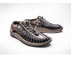 Men's High-Quality Hand-Woven Espadrilles Outdoor Summer Sandals Soft Non-slip Hiking Beach Platform Sandals Summer Strap Anti-Skidding Walking Water Shoes Comfortable Athletic Espadrilles For Beach Stevvex