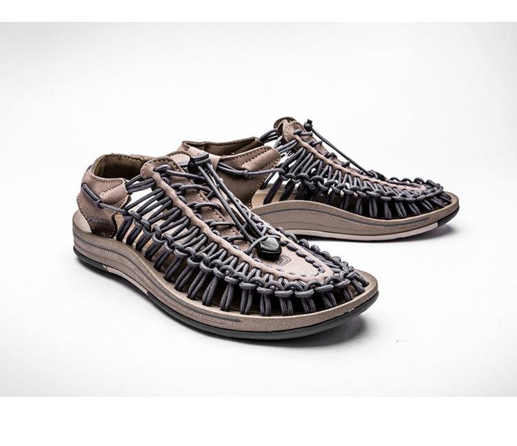 Men's High-Quality Hand-Woven Espadrilles Outdoor Summer Sandals Soft Non-slip Hiking Beach Platform Sandals Summer Strap Anti-Skidding Walking Water Shoes Comfortable Athletic Espadrilles For Beach Stevvex