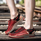 Men's High-Quality Hand-Woven Espadrilles Outdoor Summer Sandals Soft Non-slip Hiking Beach Platform Sandals Summer Strap Anti-Skidding Walking Water Shoes Comfortable Athletic Espadrilles For Beach Stevvex