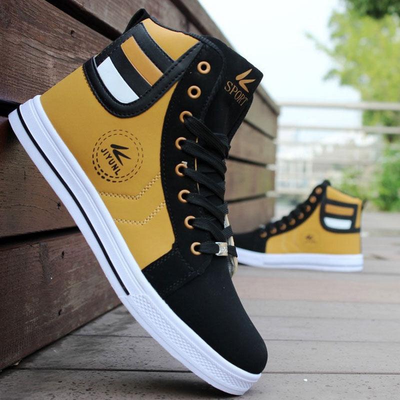 Men's High Top Sneakers Breathable Street Sports Shoes Hip Hop Trendy Style Casual Shoes Fashion Sneakers Breathable Comfort Walking Mens Sneakers Stevvex