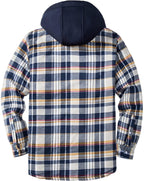 Men's Modern Warm Jacket With Removable Hood Winter Coats Men's Hooded Jackets Fashionable Autumn Jackets Winter Warm Coat Thick Hoodie Long Sleeve Outdoor Plaid Shirt Jackets Stevvex
