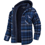 Men's Modern Warm Jacket With Removable Hood Winter Coats Men's Hooded Jackets Fashionable Autumn Jackets Winter Warm Coat Thick Hoodie Long Sleeve Outdoor Plaid Shirt Jackets Stevvex