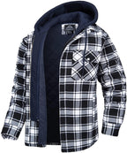 Men's Modern Warm Jacket With Removable Hood Winter Coats Men's Hooded Jackets Fashionable Autumn Jackets Winter Warm Coat Thick Hoodie Long Sleeve Outdoor Plaid Shirt Jackets Stevvex