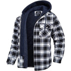 Men's Modern Warm Jacket With Removable Hood Winter Coats Men's Hooded Jackets Fashionable Autumn Jackets Winter Warm Coat Thick Hoodie Long Sleeve Outdoor Plaid Shirt Jackets Stevvex