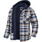 Men's Modern Warm Jacket With Removable Hood Winter Coats Men's Hooded Jackets Fashionable Autumn Jackets Winter Warm Coat Thick Hoodie Long Sleeve Outdoor Plaid Shirt Jackets Stevvex
