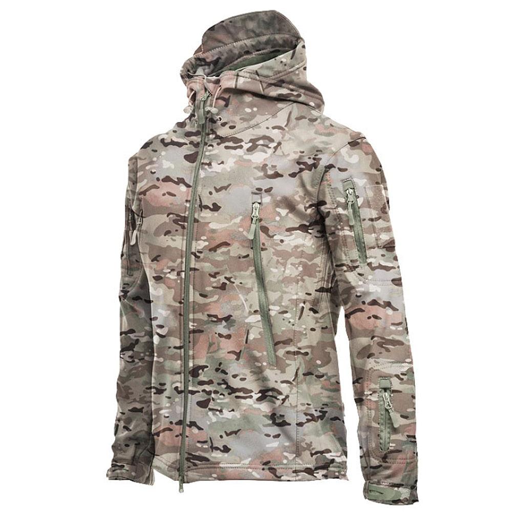 Men's Outdoor Soft Fleece Jacket Men's And Women's Jacket Unique Jackets For Men Windproof  Waterproof Breathable Jacket Thermal Hooded Tactical Jacket Outdoor Camouflage Fleece Hooded Coat Stevvex