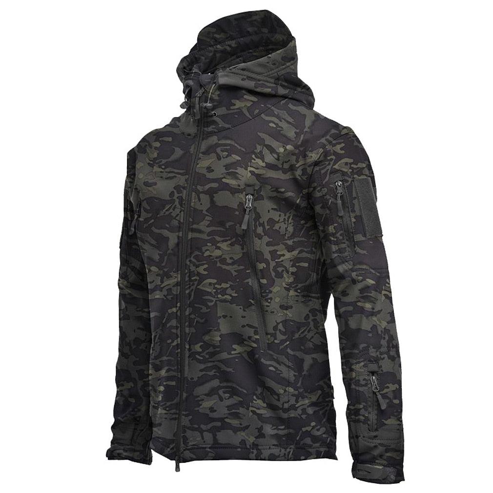 Men's Outdoor Soft Fleece Jacket Men's And Women's Jacket Unique Jackets For Men Windproof  Waterproof Breathable Jacket Thermal Hooded Tactical Jacket Outdoor Camouflage Fleece Hooded Coat Stevvex