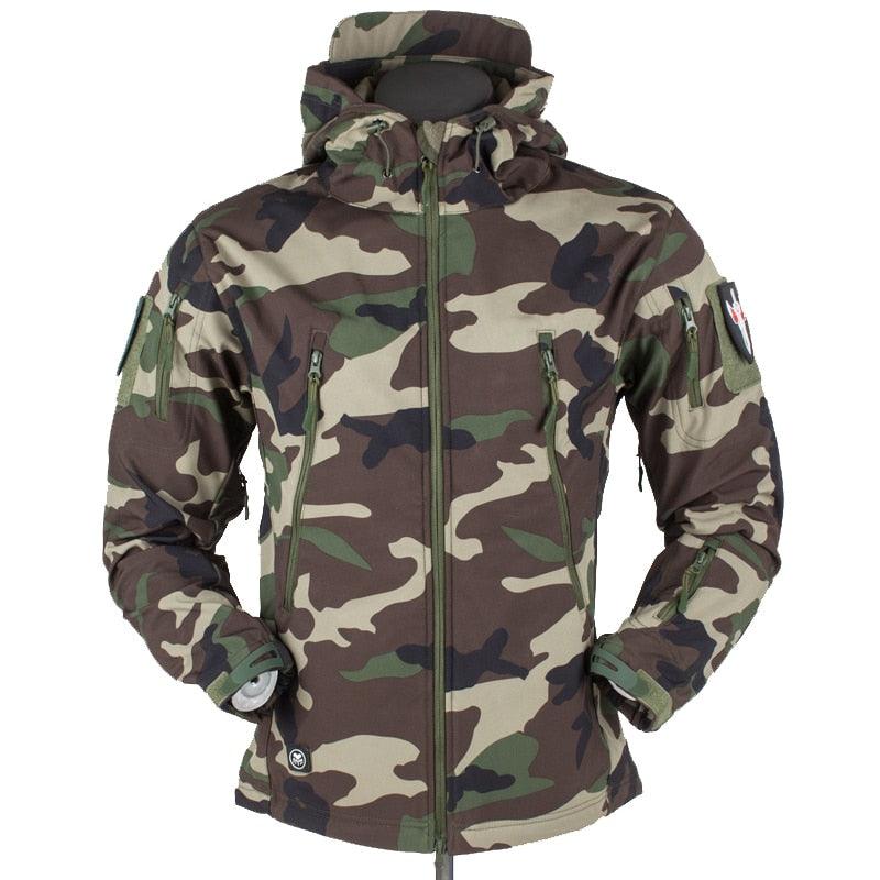 Men's Outdoor Soft Fleece Jacket Men's And Women's Jacket Unique Jackets For Men Windproof  Waterproof Breathable Jacket Thermal Hooded Tactical Jacket Outdoor Camouflage Fleece Hooded Coat Stevvex