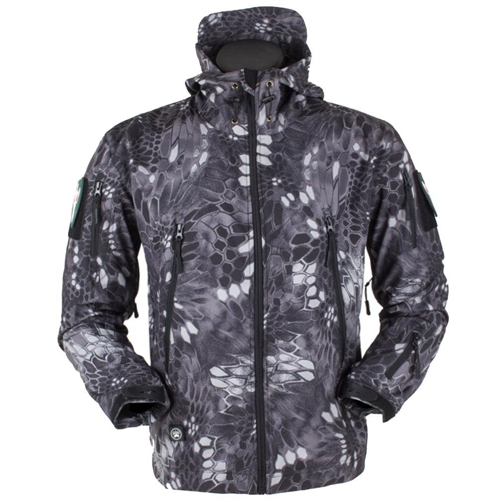 Men's Outdoor Soft Fleece Jacket Men's And Women's Jacket Unique Jackets For Men Windproof  Waterproof Breathable Jacket Thermal Hooded Tactical Jacket Outdoor Camouflage Fleece Hooded Coat Stevvex