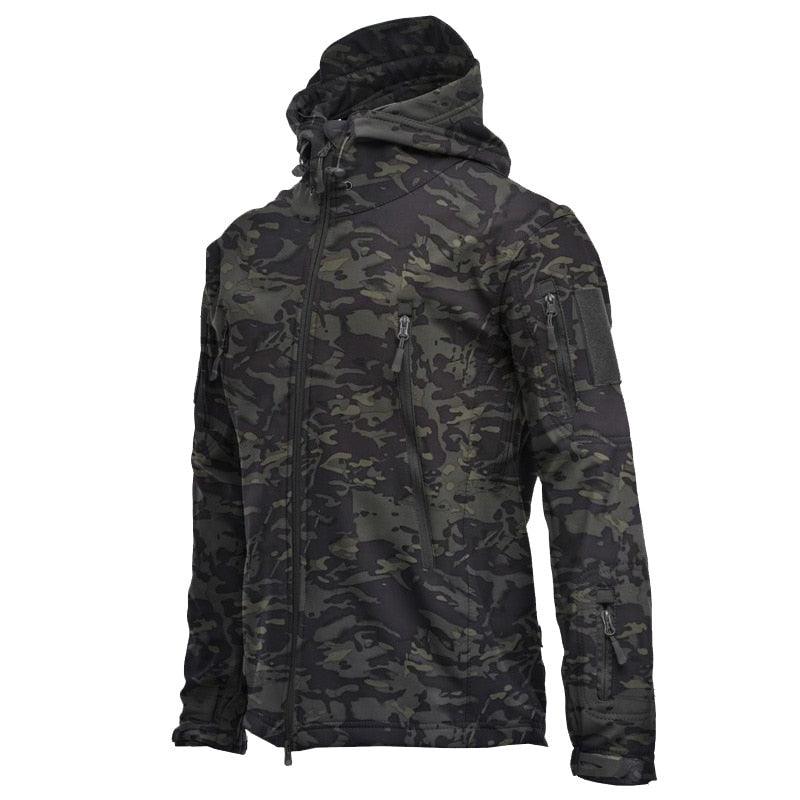 Men's Outdoor Soft Fleece Jacket Men's And Women's Jacket Unique Jackets For Men Windproof  Waterproof Breathable Jacket Thermal Hooded Tactical Jacket Outdoor Camouflage Fleece Hooded Coat Stevvex