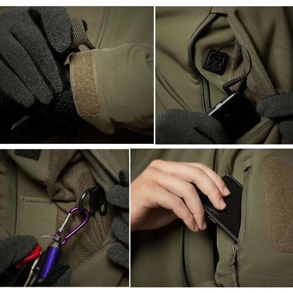 Men's Outdoor Soft Fleece Jacket Men's And Women's Jacket Unique Jackets For Men Windproof  Waterproof Breathable Jacket Thermal Hooded Tactical Jacket Outdoor Camouflage Fleece Hooded Coat Stevvex