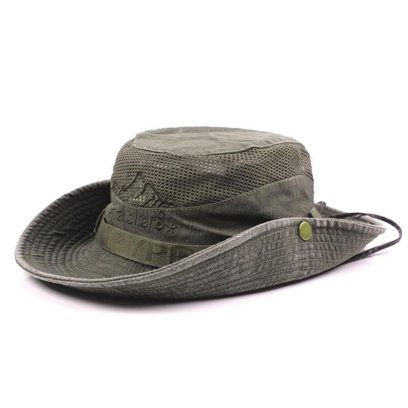 Men's Outdoor Traveling Cap Summer Mesh Breathable Retro Cotton Bucket Hat Unisex Adult High Quality Hat Jungle Fishing Hats Novelty Dad's Beach Cap Bucket Hat For Fishing Summer Adjustable Hat Stevvex