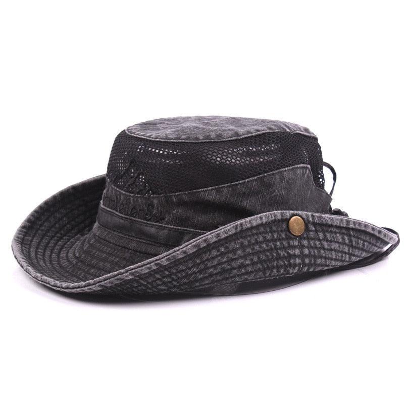 Men's Outdoor Traveling Cap Summer Mesh Breathable Retro Cotton Bucket Hat Unisex Adult High Quality Hat Jungle Fishing Hats Novelty Dad's Beach Cap Bucket Hat For Fishing Summer Adjustable Hat Stevvex