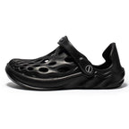 Men's Sandals Summer Hole Shoes Rubber Garden Shoes Black Beach Flat Sandals Beach Slippers Pool Water Sandals With Comfortable Arch Support Summer House Slippers Lightweight Sandals Stevvex