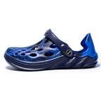 Men's Sandals Summer Hole Shoes Rubber Garden Shoes Black Beach Flat Sandals Beach Slippers Pool Water Sandals With Comfortable Arch Support Summer House Slippers Lightweight Sandals Stevvex