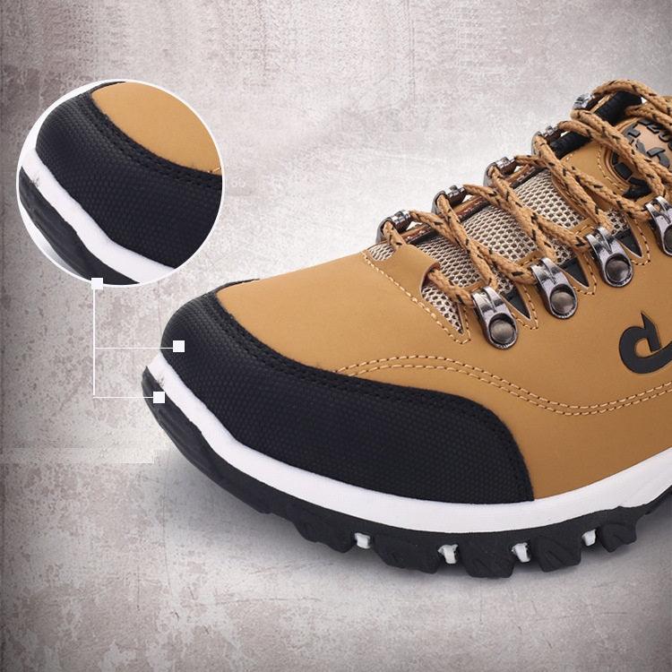 Men's Sports Hiking Shoes Low-Top Breathable Non-Slip Wear-Resistant Outdoor Leisure Sports Shoes Men Leather Non-Slip Sneakers Lightweight Low Top For Outdoor Trailing Walking Shoes Stevvex