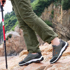 Men's Sports Hiking Shoes Low-Top Breathable Non-Slip Wear-Resistant Outdoor Leisure Sports Shoes Men Leather Non-Slip Sneakers Lightweight Low Top For Outdoor Trailing Walking Shoes Stevvex