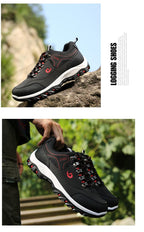 Men's Sports Hiking Shoes Low-Top Breathable Non-Slip Wear-Resistant Outdoor Leisure Sports Shoes Men Leather Non-Slip Sneakers Lightweight Low Top For Outdoor Trailing Walking Shoes Stevvex