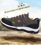 Men's Sports Hiking Shoes Low-Top Breathable Non-Slip Wear-Resistant Outdoor Leisure Sports Shoes Men Leather Non-Slip Sneakers Lightweight Low Top For Outdoor Trailing Walking Shoes Stevvex