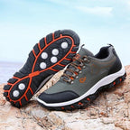 Men's Sports Hiking Shoes Low-Top Breathable Non-Slip Wear-Resistant Outdoor Leisure Sports Shoes Men Leather Non-Slip Sneakers Lightweight Low Top For Outdoor Trailing Walking Shoes Stevvex