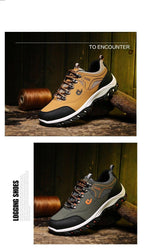Men's Sports Hiking Shoes Low-Top Breathable Non-Slip Wear-Resistant Outdoor Leisure Sports Shoes Men Leather Non-Slip Sneakers Lightweight Low Top For Outdoor Trailing Walking Shoes Stevvex