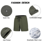 Men's Stretch Swim Trunks Quick Dry Beach Shorts With Zipper Pockets and Mesh Lining  Men's Swim Trunks Quick Dry Beach Shorts with Pockets Swimsuits for Men Stevvex