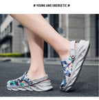 Men's Summer Hole Shoes Rubber Soft-Soled Garden Shoes Outdoor Non-Slip Camouflage Sandals Clogs Garden Shoes Unisex Yard Slip On Shoes For Men Stevvex