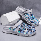 Men's Summer Hole Shoes Rubber Soft-Soled Garden Shoes Outdoor Non-Slip Camouflage Sandals Clogs Garden Shoes Unisex Yard Slip On Shoes For Men Stevvex