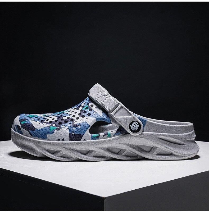 Men's Summer Hole Shoes Rubber Soft-Soled Garden Shoes Outdoor Non-Slip Camouflage Sandals Clogs Garden Shoes Unisex Yard Slip On Shoes For Men Stevvex