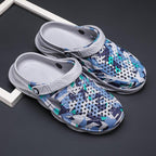 Men's Summer Hole Shoes Rubber Soft-Soled Garden Shoes Outdoor Non-Slip Camouflage Sandals Clogs Garden Shoes Unisex Yard Slip On Shoes For Men Stevvex
