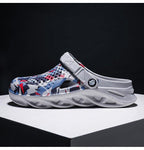 Men's Summer Hole Shoes Rubber Soft-Soled Garden Shoes Outdoor Non-Slip Camouflage Sandals Clogs Garden Shoes Unisex Yard Slip On Shoes For Men Stevvex