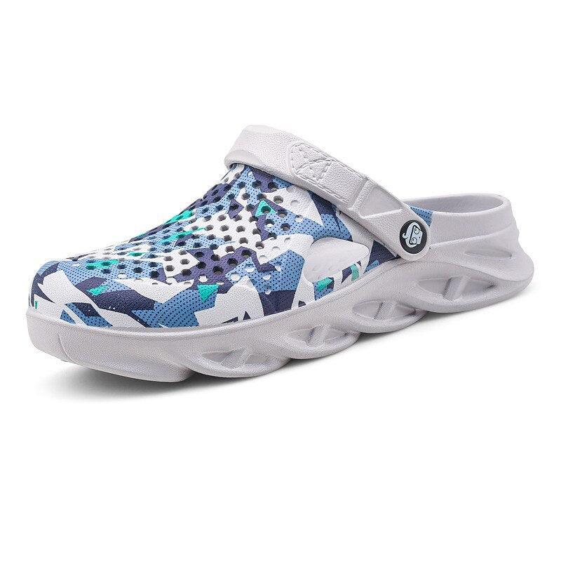 Men's Summer Hole Shoes Rubber Soft-Soled Garden Shoes Outdoor Non-Slip Camouflage Sandals Clogs Garden Shoes Unisex Yard Slip On Shoes For Men Stevvex